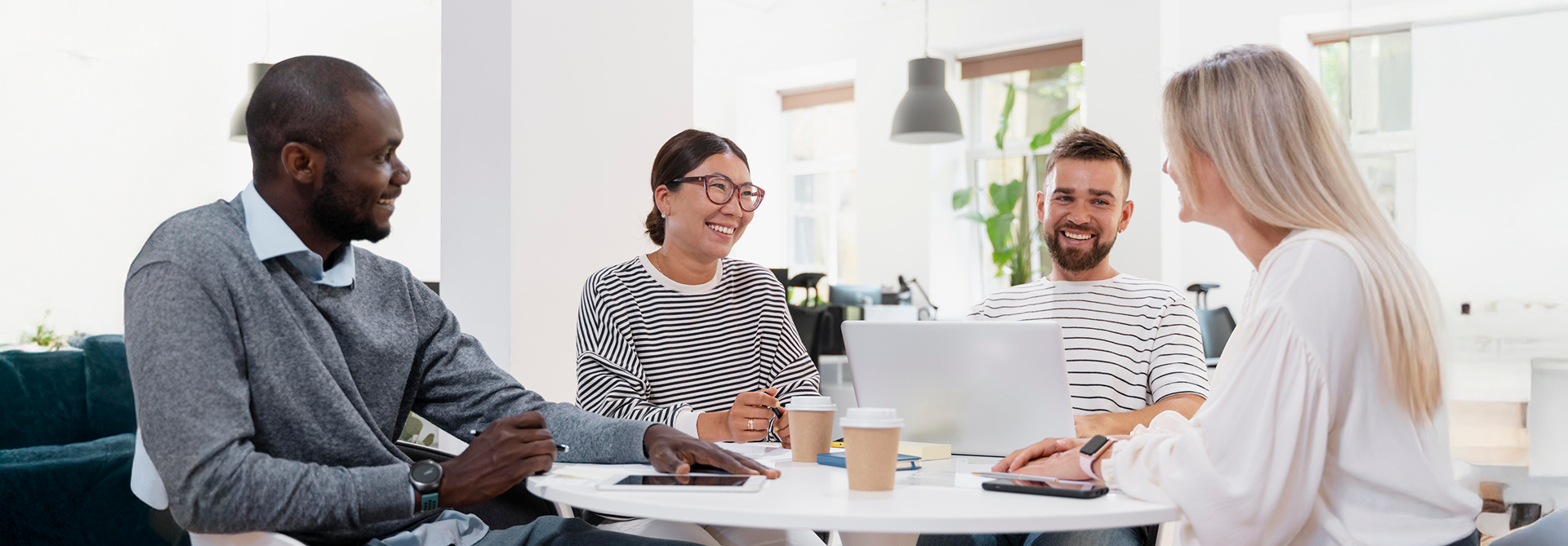 Professionals collaborating in an office